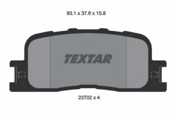 Купити 2370201 TEXTAR Гальмівні колодки задні Camry 30 (2.0, 2.4, 3.0, 3.3) без датчика зносу