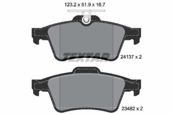 Купити 2413701 TEXTAR Гальмівні колодки задні Mazda 5 (1.6, 1.8, 2.0, 2.3, 2.5) подготовлено для датчика износа колодок