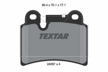 Купить 2409701 TEXTAR Тормозные колодки задние Туарег (3.0, 3.2, 3.6, 4.2) подготовлено для датчика износа колодок