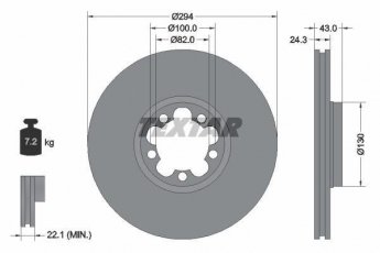 Купити 92103803 TEXTAR Гальмівні диски Транзіт 6 (2.0, 2.3, 2.4)
