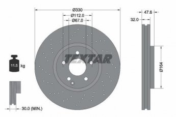 Купити 92124100 TEXTAR Гальмівні диски Mercedes 220 (S 350 4-matic, S 430 4-matic, S 500 4-matic)