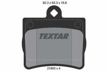 Купити 2190003 TEXTAR Гальмівні колодки задні Mercedes 124 (E 200, E 220) без датчика зносу