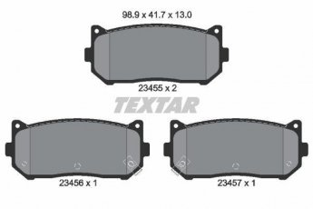 Купить 2345501 TEXTAR Тормозные колодки задние Каренс (1.6, 1.8, 2.0) подготовлено для датчика износа колодок
