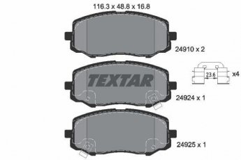 Купить 2491001 TEXTAR Тормозные колодки передние Ай 20 (1.1, 1.2, 1.4, 1.6) с звуковым предупреждением износа