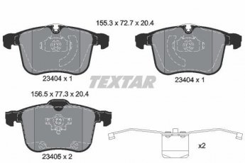 Купить 2340404 TEXTAR Тормозные колодки передние Vectra C (3.0 CDTI, 3.0 V6 CDTI, 3.2 V6) подготовлено для датчика износа колодок