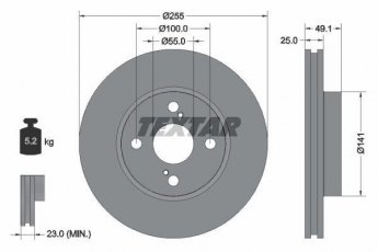 Купить 92125903 TEXTAR Тормозные диски Королла (120, 140, 150) (1.4 VVT-i, 1.6 VVT-i, 1.8 VVTL-i TS)