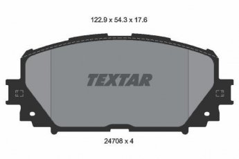 Купити 2470801 TEXTAR Гальмівні колодки передні Yaris (1.0, 1.3, 1.5, 1.8) без датчика зносу