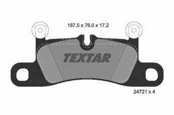 Купити 2472101 TEXTAR Гальмівні колодки задні Туарег (3.0, 3.6, 4.1, 4.2) подготовлено для датчика износа колодок