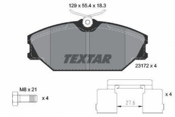 Купити 2317203 TEXTAR Гальмівні колодки передні Clio 2 (2.0, 2.0 16V, 2.0 16V Sport) без датчика зносу