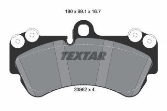 Купити 2369202 TEXTAR Гальмівні колодки передні Туарег (3.2 V6, 3.6 V6 FSI, 4.2 V8) подготовлено для датчика износа колодок