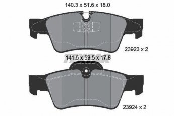 Купити 2392301 TEXTAR Гальмівні колодки  Mercedes подготовлено для датчика износа колодок