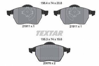 Купить 2191102 TEXTAR Тормозные колодки передние Ауди А3 (1.8 T, 1.8 T quattro, S3 quattro) без датчика износа