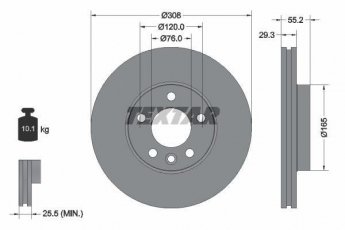 Купить 92121203 TEXTAR Тормозные диски Транспортер Т5 (1.9, 2.0, 2.5)