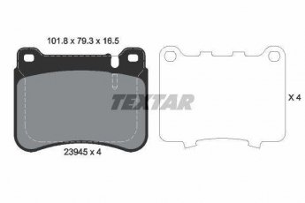 Купить 2394501 TEXTAR Тормозные колодки передние CL-Class CLC (1.8, 2.1, 2.7, 3.0, 3.5) подготовлено для датчика износа колодок