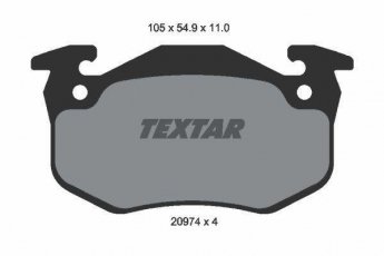 Купить 2097401 TEXTAR Тормозные колодки задние Пежо 206 подготовлено для датчика износа колодок