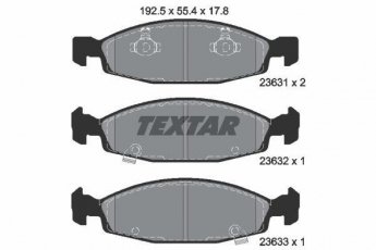 Купити 2363101 TEXTAR Гальмівні колодки передні Гранд Черокі (2.7, 3.1, 4.0, 4.7) с звуковым предупреждением износа