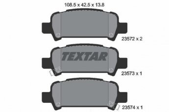 Купить 2357202 TEXTAR Тормозные колодки задние Impreza (1.5, 1.6, 2.0, 2.2, 2.5) с звуковым предупреждением износа