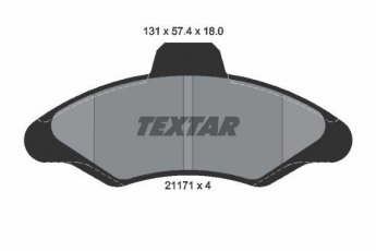 Гальмівна колодка 2117105 TEXTAR – без датчика зносу фото 1