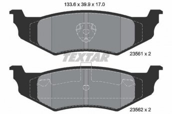 Купить 2356102 TEXTAR Тормозные колодки задние Chrysler 300 (2.7 V6 24V, 3.5 V6 24V) без датчика износа