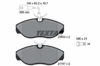 Купить 2360201 TEXTAR Тормозные колодки передние Boxer (1.9, 2.0, 2.4, 2.5, 2.8) с датчиком износа
