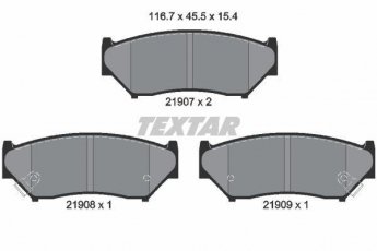 Купить 2190701 TEXTAR Тормозные колодки передние Трекер (1.6, 1.6 AWD, 2.0 AWD) с звуковым предупреждением износа