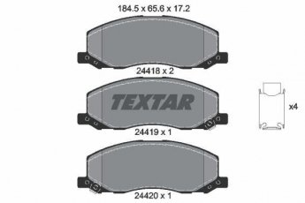 Купить 2441801 TEXTAR Тормозные колодки передние Инсигния (1.6, 1.8, 2.0, 2.8) с звуковым предупреждением износа
