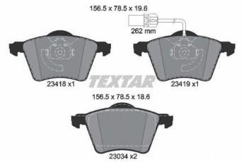 Купить 2341801 TEXTAR Тормозные колодки передние Sharan (1.9, 2.0) с датчиком износа