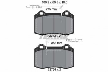 Купити 2375301 TEXTAR Гальмівні колодки передні Пежо 406 (2.2, 2.9, 3.0) з датчиком зносу