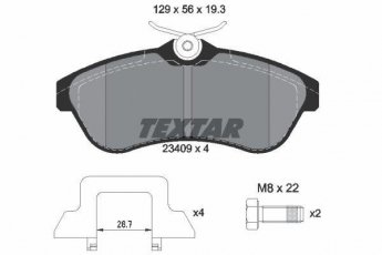 Купить 2340902 TEXTAR Тормозные колодки передние Citroen C3 (1.4, 1.6) без датчика износа