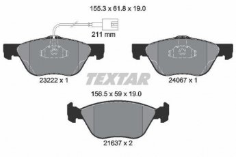 Купить 2322201 TEXTAR Тормозные колодки передние Marea (2.0 150 20V, 2.0 155 20V, 2.4 JTD 130) с датчиком износа