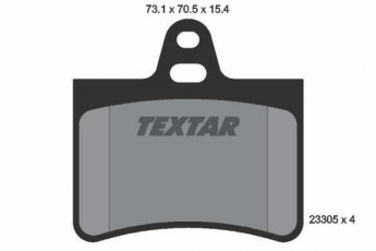 Купить 2330501 TEXTAR Тормозные колодки задние Citroen C5 (1, 2) (1.6, 1.7, 2.0, 2.2, 2.9) без датчика износа