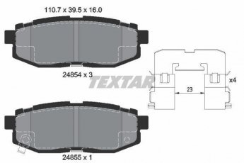 Купити 2485401 TEXTAR Гальмівні колодки задні Імпреза (2.5 AWD, 2.5 STI CS400 AWD, 2.5 WRX STI AWD) с звуковым предупреждением износа