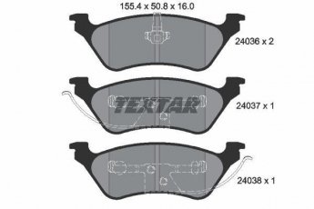Купити 2403601 TEXTAR Гальмівні колодки задні Вояджер без датчика зносу