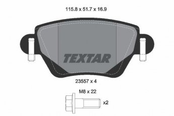 Тормозная колодка 2355702 TEXTAR – без датчика износа фото 1