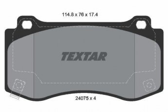 Купить 2407501 TEXTAR Тормозные колодки передние Grand Cherokee (3.7 V6, 6.1 SRT8) с звуковым предупреждением износа