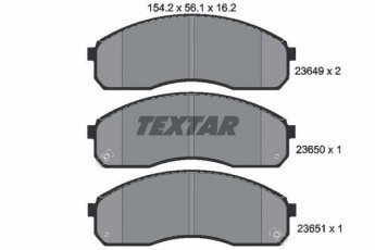 Купить 2364901 TEXTAR Тормозные колодки передние Carnival (2.4, 2.5, 2.9, 3.5) с звуковым предупреждением износа