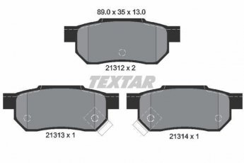 Купить 2131201 TEXTAR Тормозные колодки задние Прелюд (2.0, 2.0 EX, 2.0 i EX 16V) с звуковым предупреждением износа