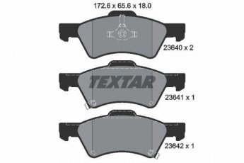 Купить 2364001 TEXTAR Тормозные колодки передние Voyager (2.4, 2.5, 2.8, 3.3, 3.8) с звуковым предупреждением износа