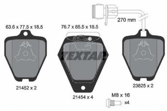 Купить 2145201 TEXTAR Тормозные колодки передние Audi A8 (2.5, 2.8, 3.7, 4.2) с датчиком износа