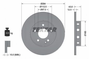 Купить 92059303 TEXTAR Тормозные диски Мерседес 202 (1.8, 2.0, 2.2, 2.5)