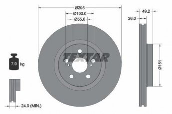 Купить 92135603 TEXTAR Тормозные диски Avensis T25 (2.0, 2.0 D-4D, 2.4)