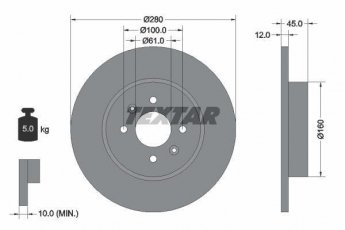 Купить 92181203 TEXTAR Тормозные диски Кенго 1 (1.6, 1.6 16V, 1.9 dCi)