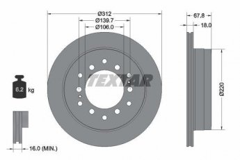 Купить 92170103 TEXTAR Тормозные диски Лексус ЖХ (470, 470 4WD)
