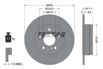 Купити 92163103 TEXTAR Гальмівні диски Мерседес 204 (1.6, 1.8, 2.1)