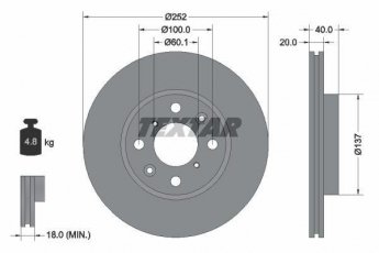 Купить 92148903 TEXTAR Тормозные диски Swift 3 (1.2, 1.3, 1.5, 1.6)