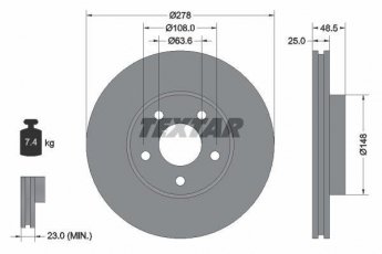 Купить 92141203 TEXTAR Тормозные диски C-Max 1 (1.6, 1.8)
