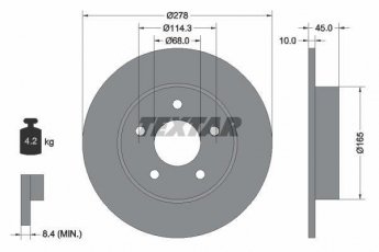 Купити 92125703 TEXTAR Гальмівні диски Almera V10 (1.8, 2.0, 2.2)