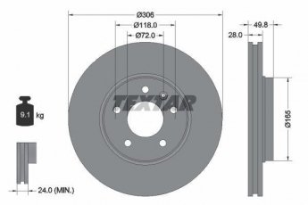 Купити 92116003 TEXTAR Гальмівні диски Віваро (1.9, 2.0, 2.5)