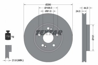 Купить 92113803 TEXTAR Тормозные диски Сафран (1, 2) (1.9, 2.2, 2.4, 2.9, 3.0)