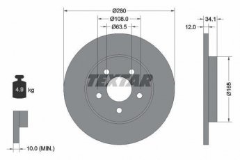 Купить 92109703 TEXTAR Тормозные диски Х Тайп (2.0, 2.1, 2.2, 2.5, 3.0)